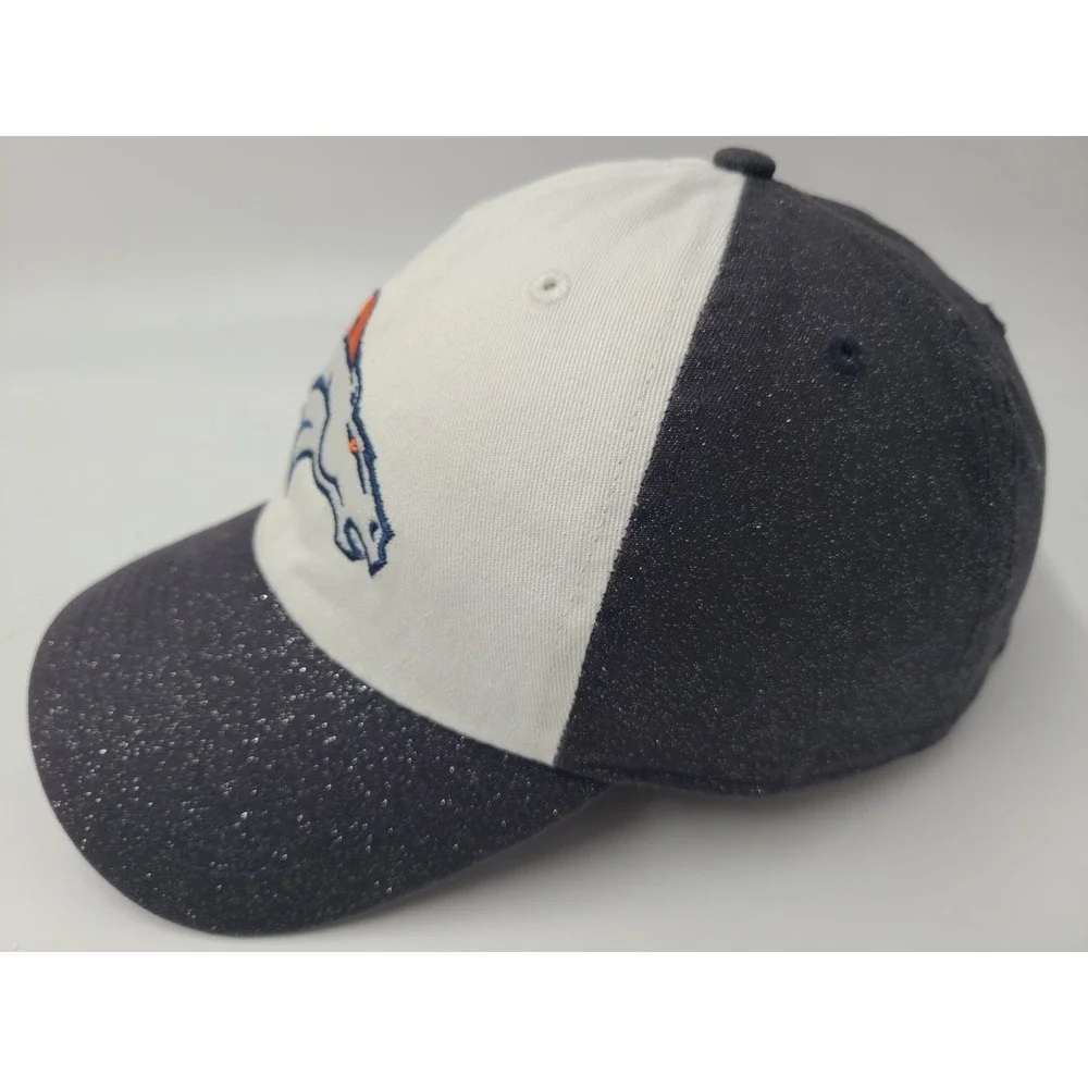 Women Denver Broncos Glitter Sparkles NFL‎ Team Apparel Strapback Hat Cap White